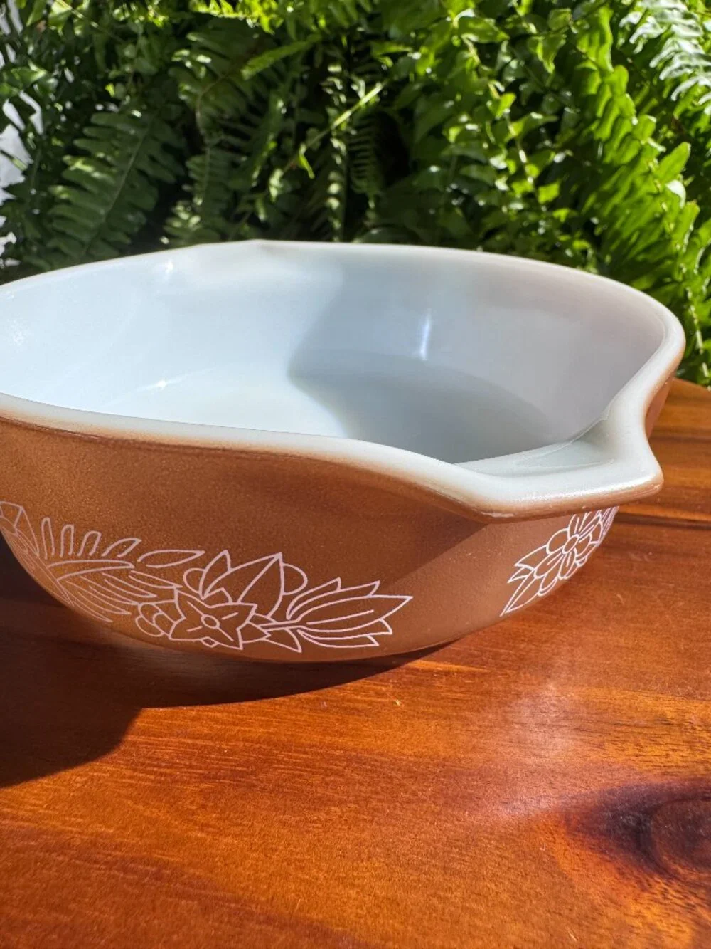 Pyrex Woodland Brown Casserole Dish – Vintage Floral Bakeware